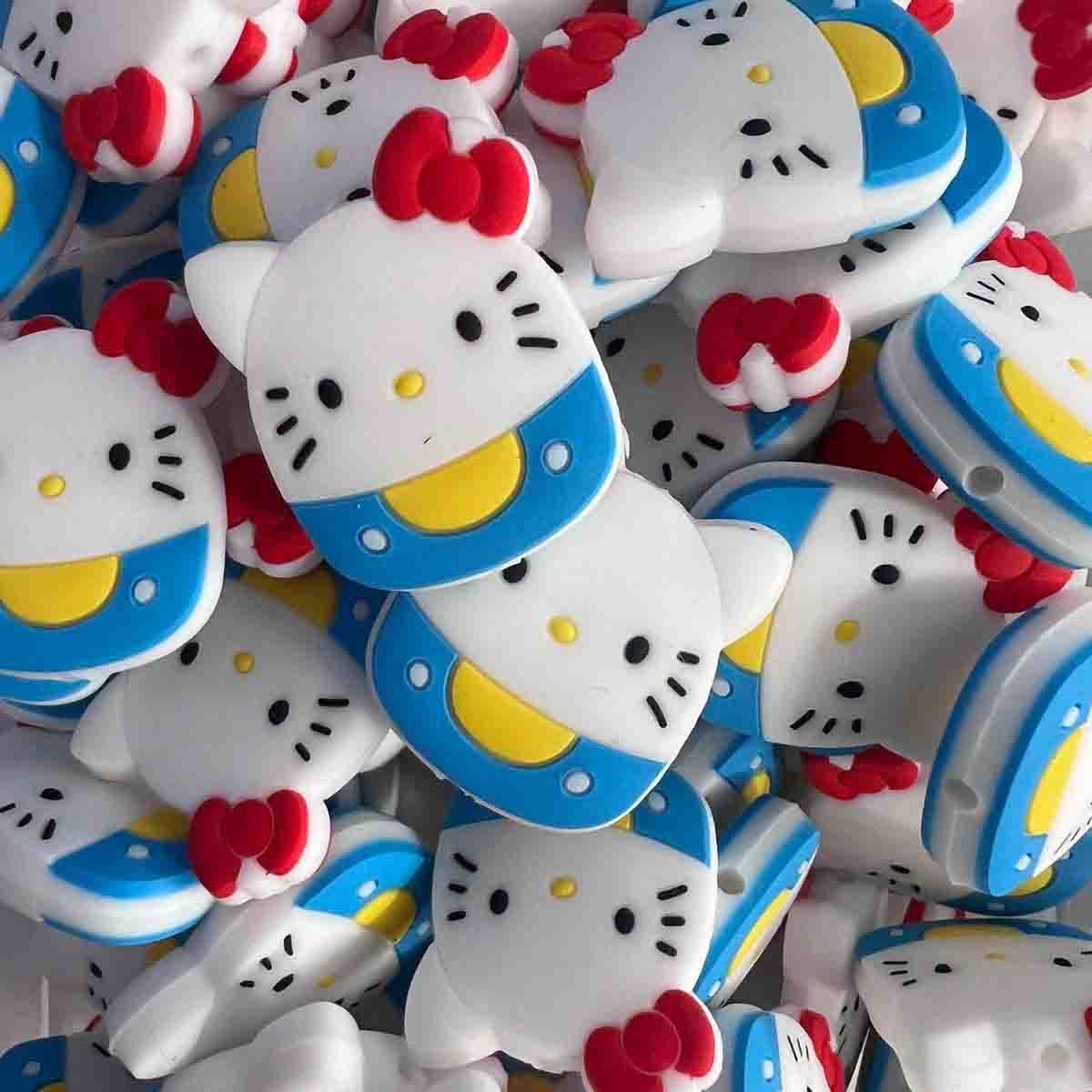 High-quality Silicone Hello Kitty Beads Set of 5, Stunning CRAFT SUPPLY
