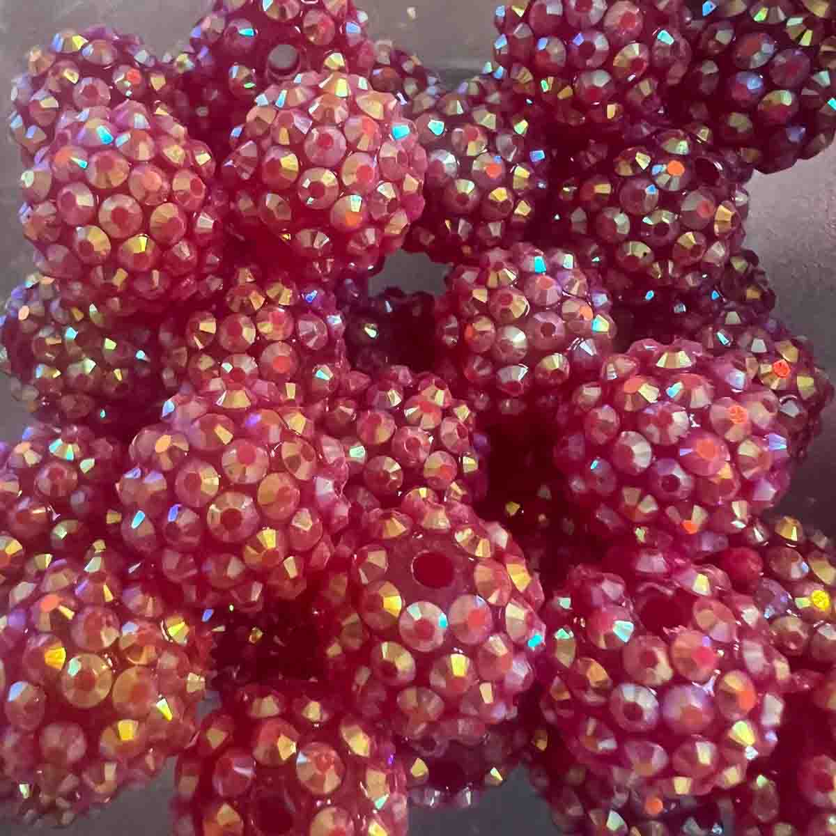 blood orange rhinestone beads