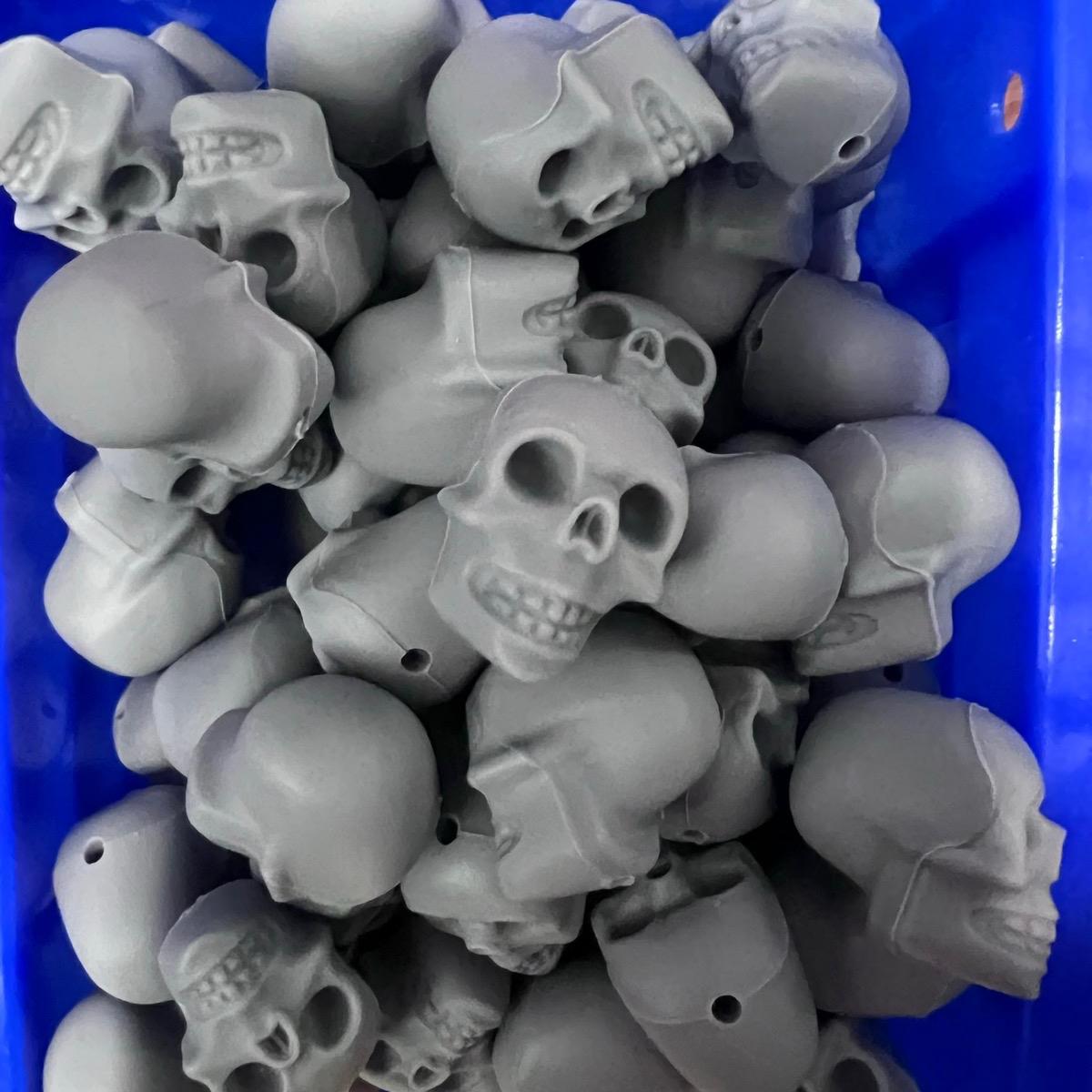 Silicone Grey Skeleton Beads