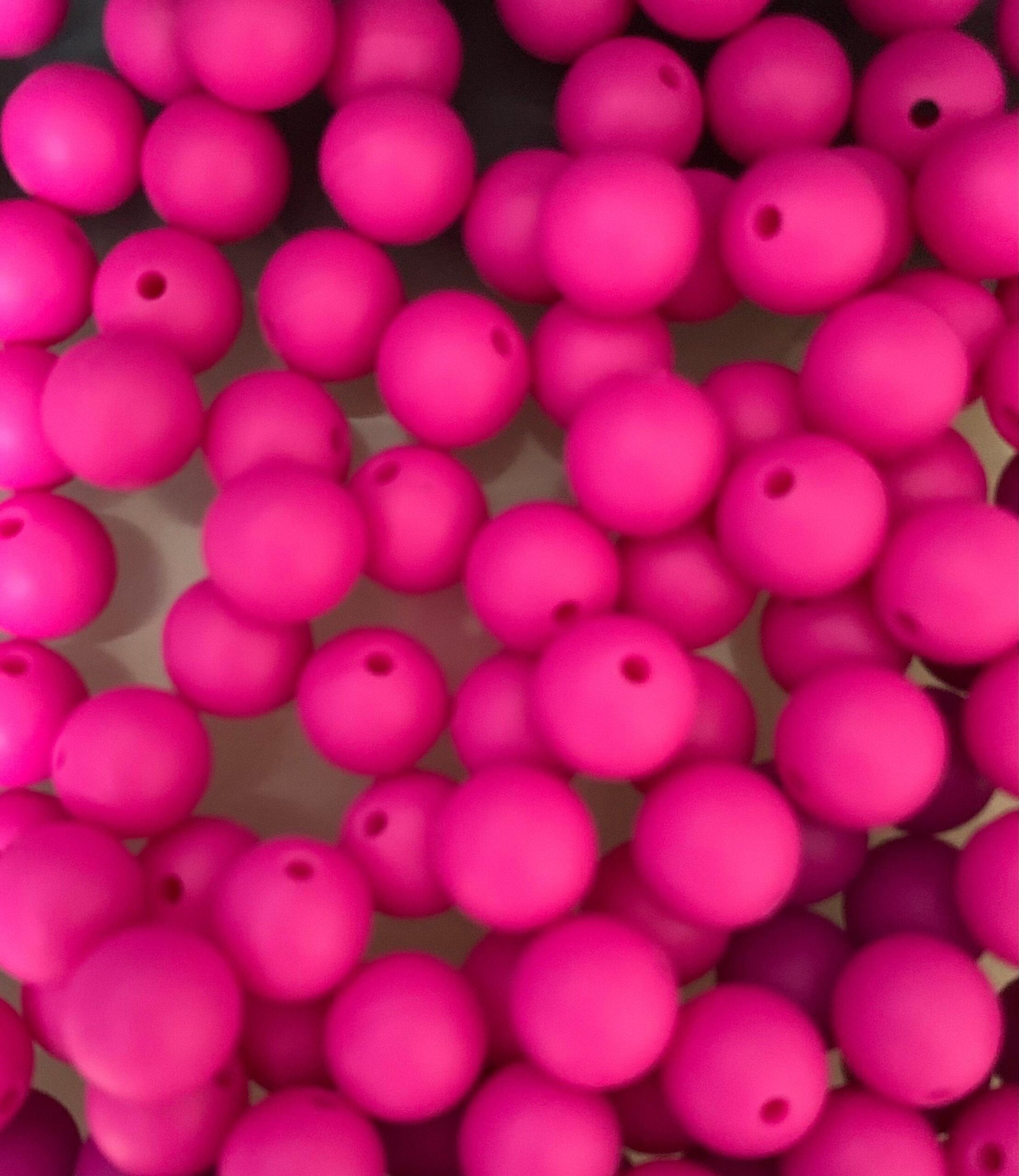 12mm hot pink round Beads