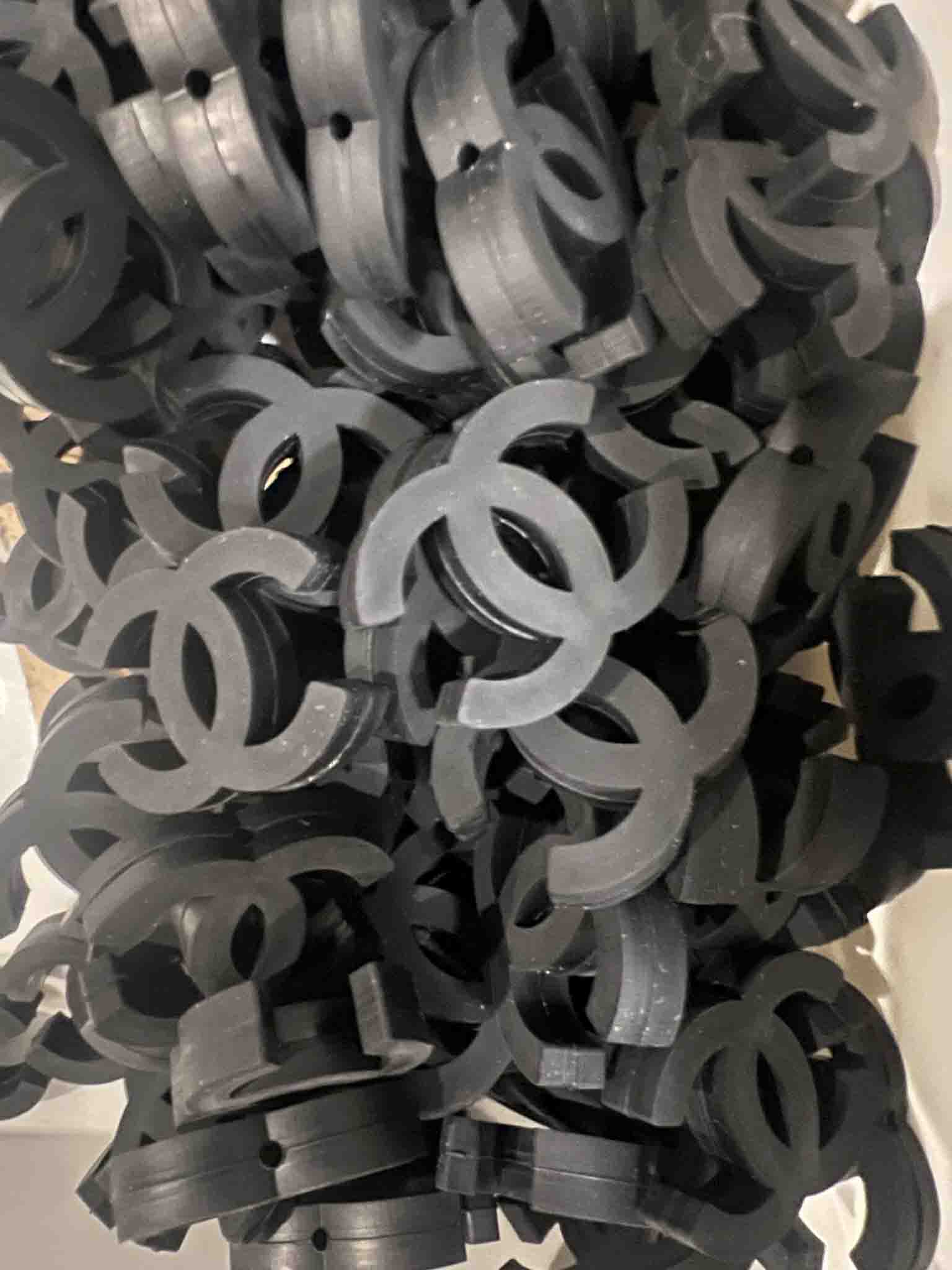 Silicone Black Chanel beads