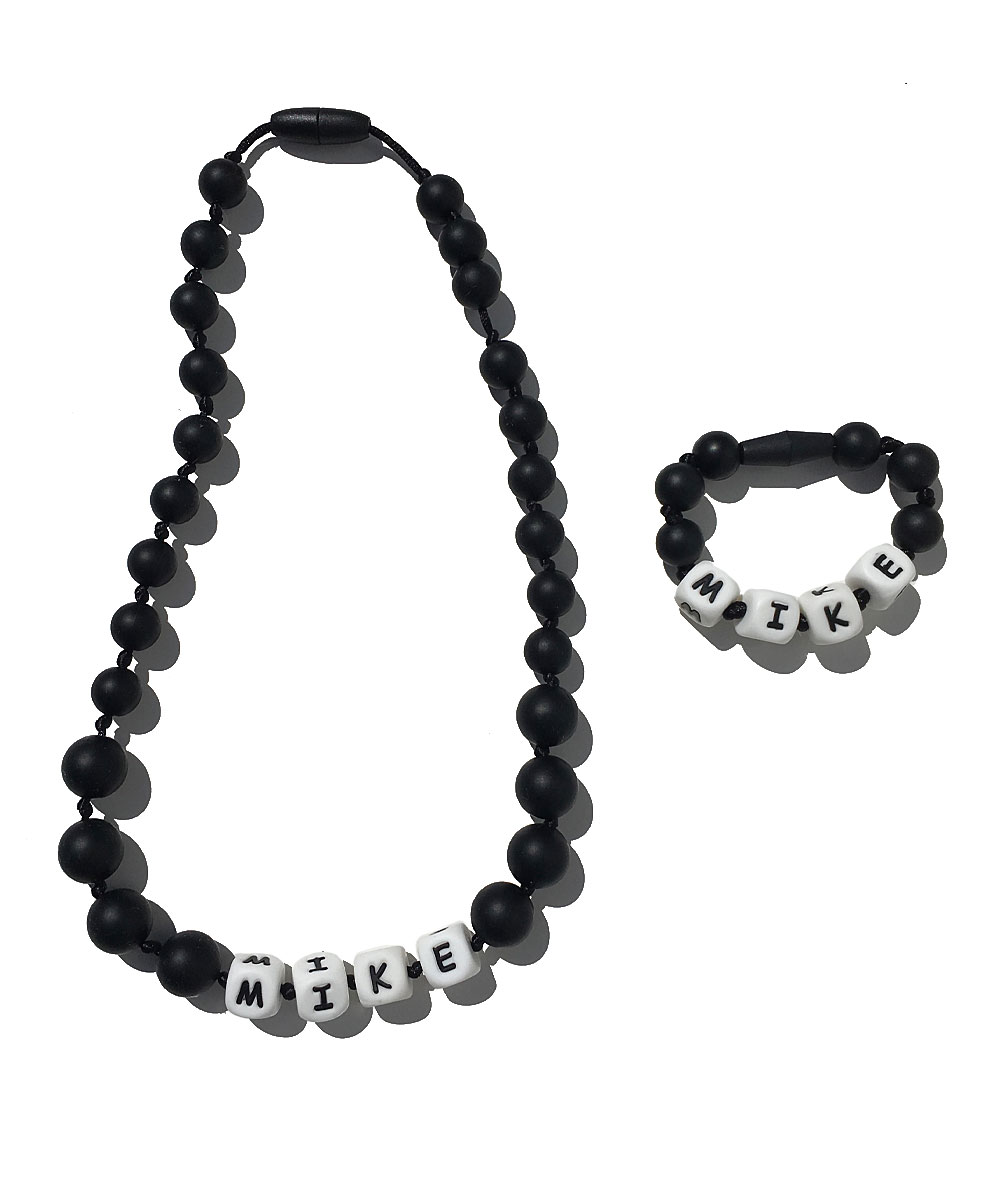 Black Teething Necklace and bracelet set