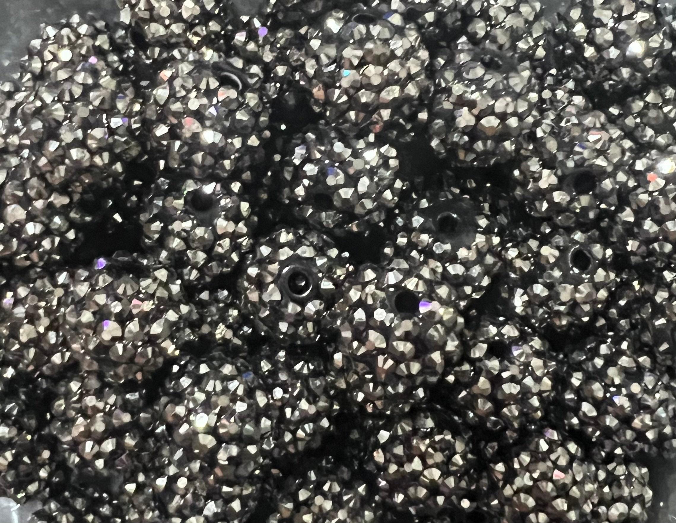 20mm black rhinestone beads