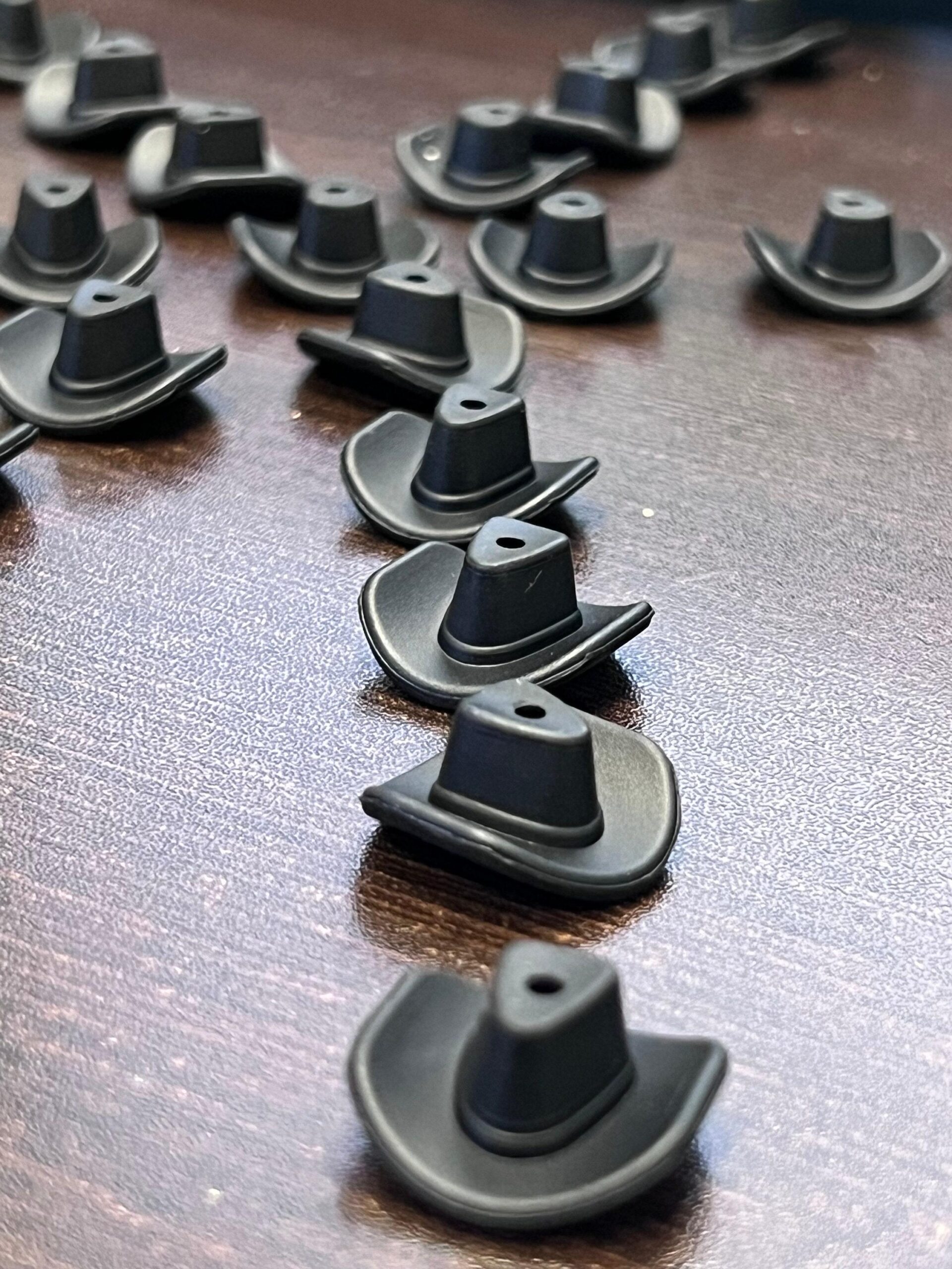 Silicone Black Cowboy Hat Beads