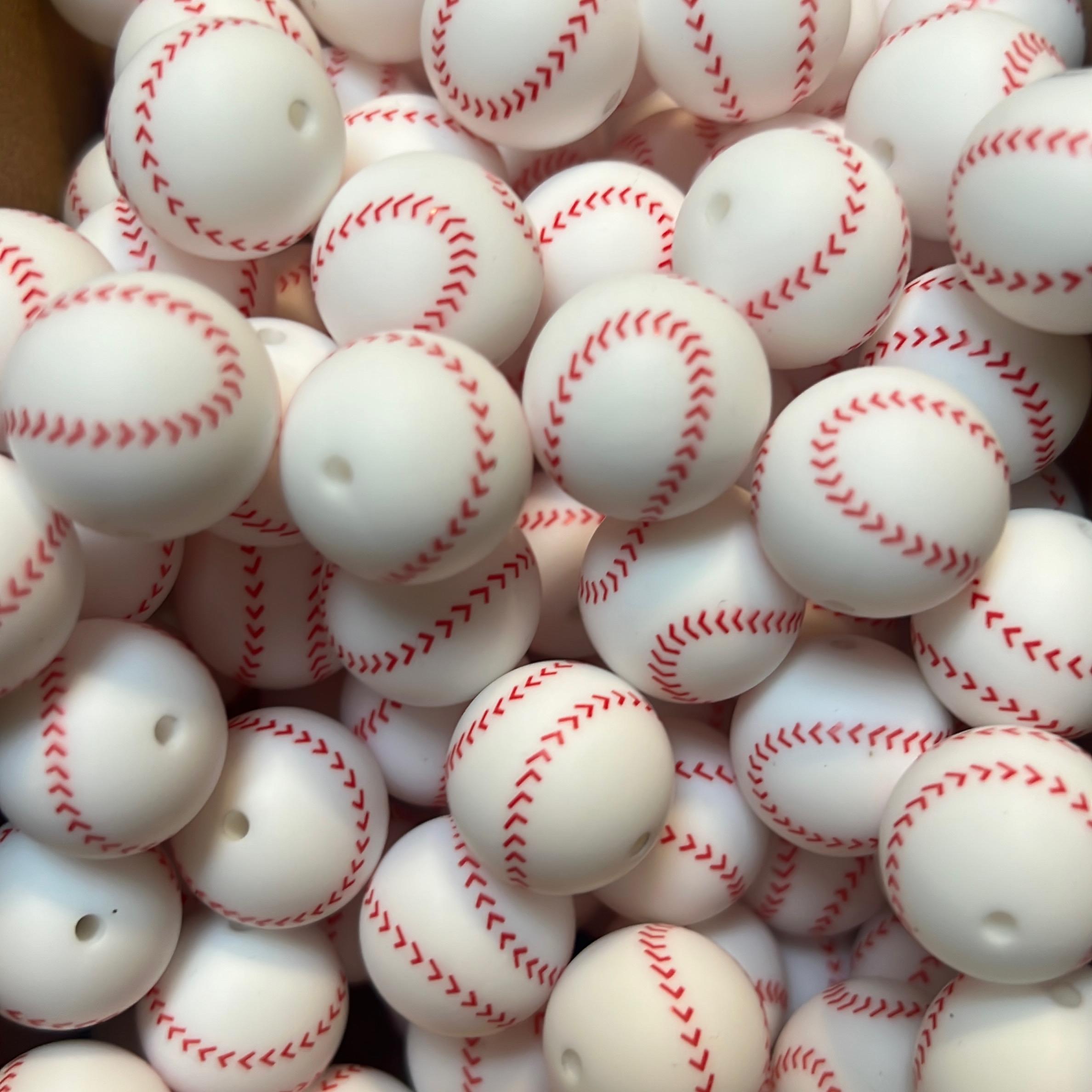 15mm Silicone Baseball Beads