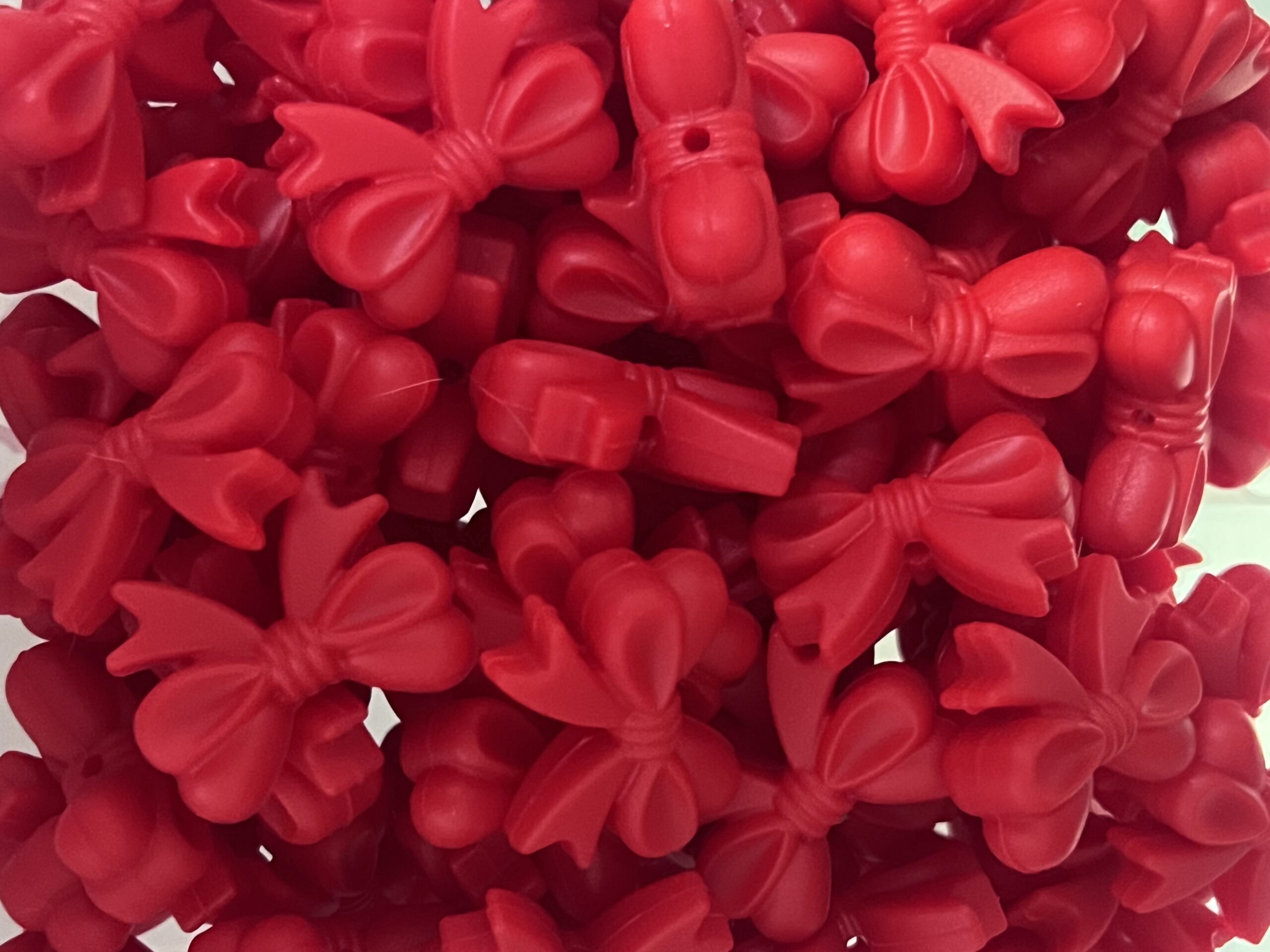 Silicone Red Bow Beads