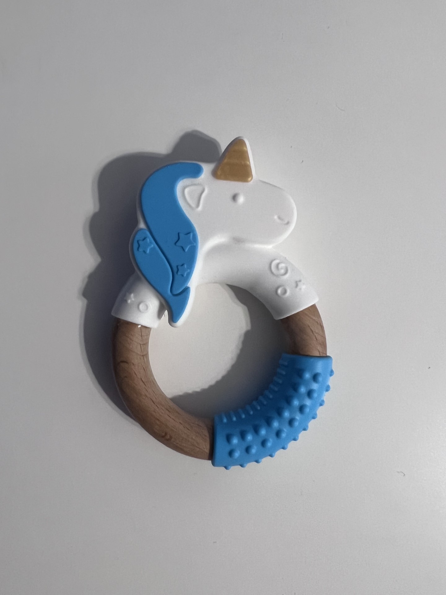 Blue Unicorn Teething Pendant