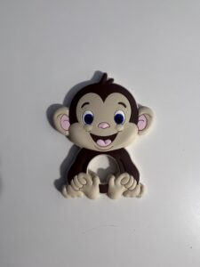 silicone monkey teething pendant