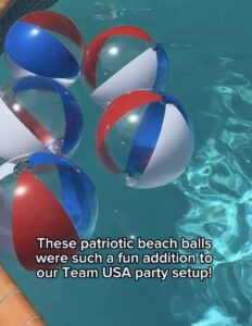20 Labor Day Party Ideas: Hosting Essentials, Decor, Recipes & Pool Party Fun 16 red white and blue glitter beach balls
